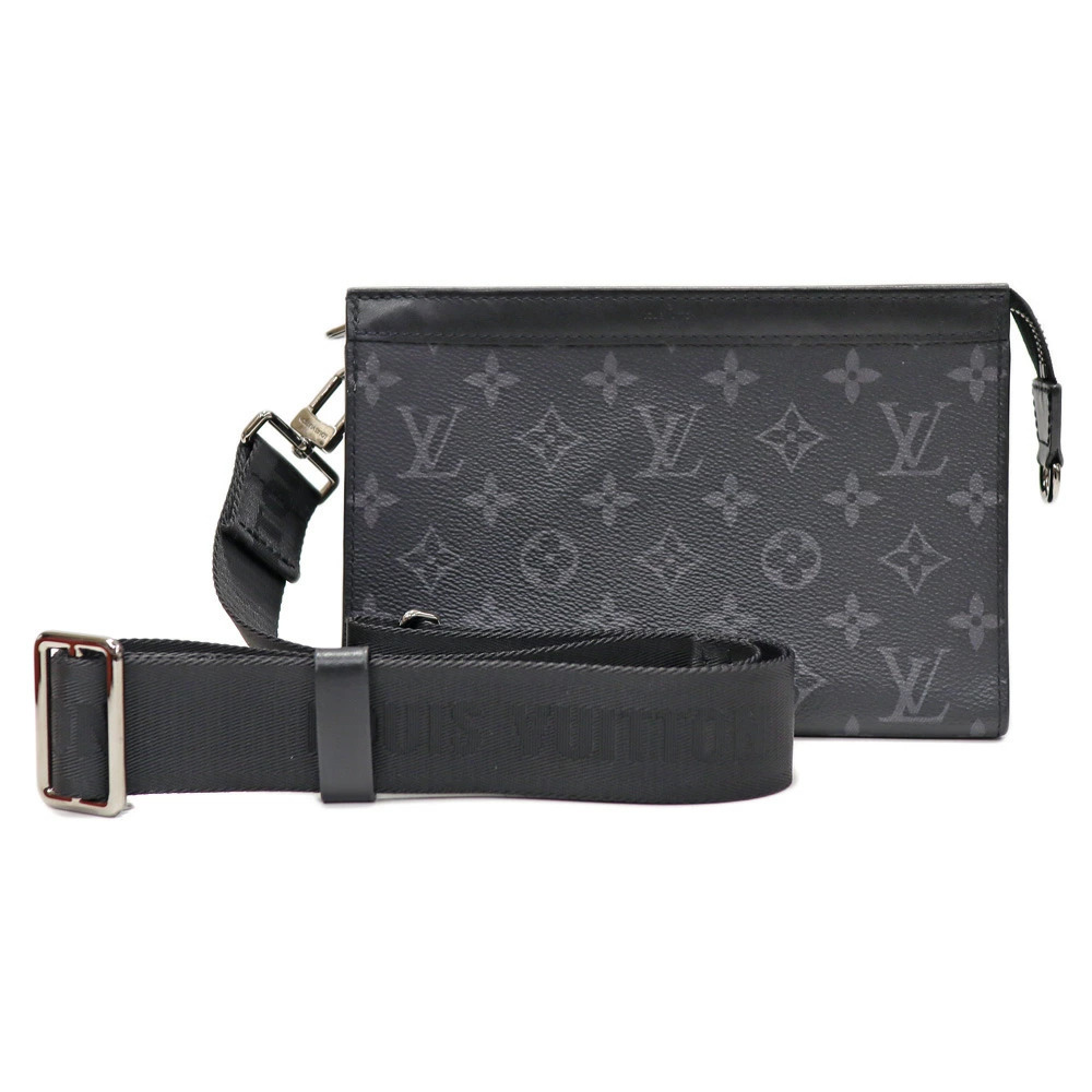 Louis Vuitton Gaston Wearable Wallet Shoulder Bag Canvas Black Gray